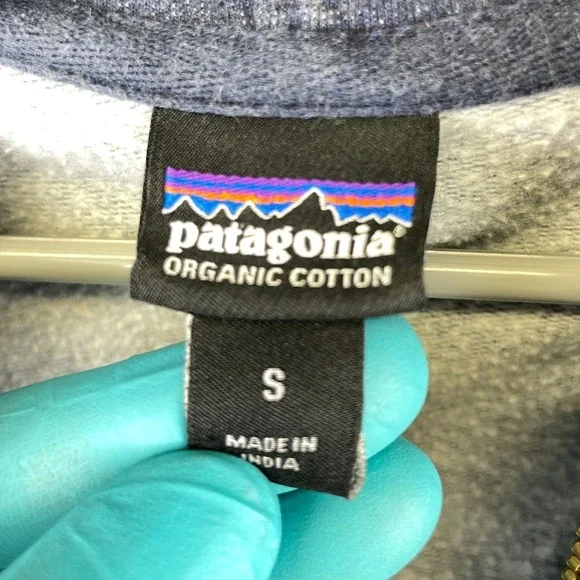 Patagonia Women's Small Blue Built To Endure Cotton Full Zip Hoodie Jacket - Picture 6 of 10